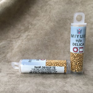 Delica 11/0, DB1832F, Duracoat Galvanized Matte Gold, by Miyuki