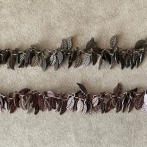 Leaf Dangles Chain, Antique Brass or Antique Copper, Priced per Foot