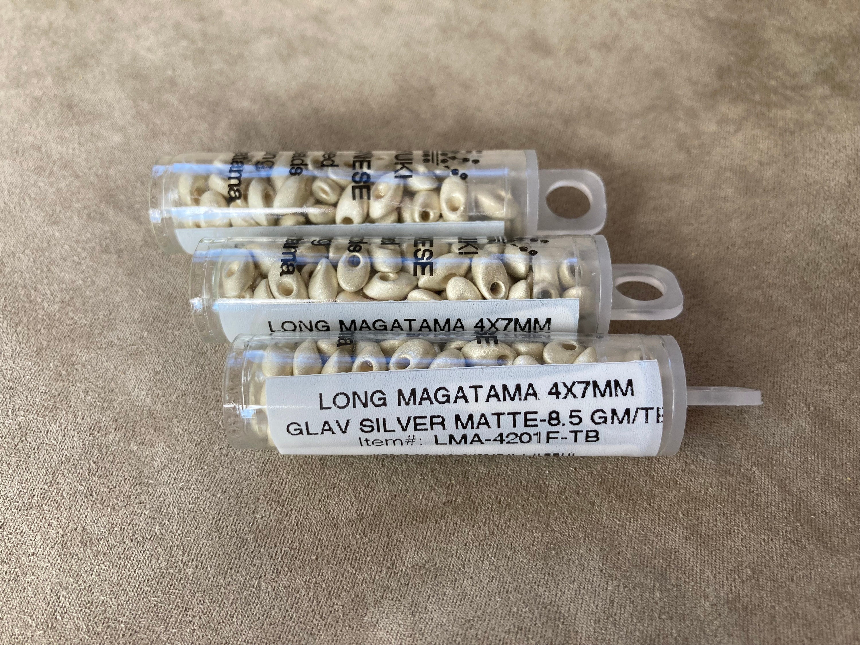 4x7mm Long Magatama Silver Lined Crystal Japanese India