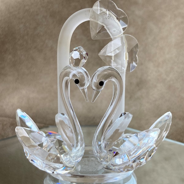 Crystal Swans in Love by Preciosa, 2.5" tall