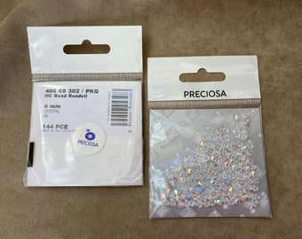 Bicono Preciosa 4 mm, Crystal AB, #144