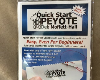 Quick Start Peyote Cards 3-Pack / Size 11 Delica AND Seed Beads, by Deb Moffett-Hall