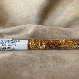 Bugle Bead, 6mm / Size #2, BGL2-9062, Silver Lined Gold by Miyuki