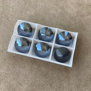 Lot de 6, Swarovski Art. 1122, cristal gris foncé, 12 mm