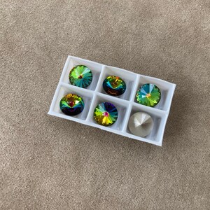 Set of 6, Swarovski Art. 1122, SS39 / 8mm, Crystal Vitrail Medium Foiled