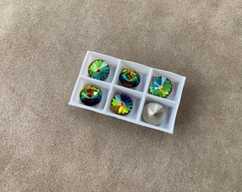 Set of 6, Swarovski Art. 1122, SS39 / 8mm, Crystal Vitrail Medium Foiled