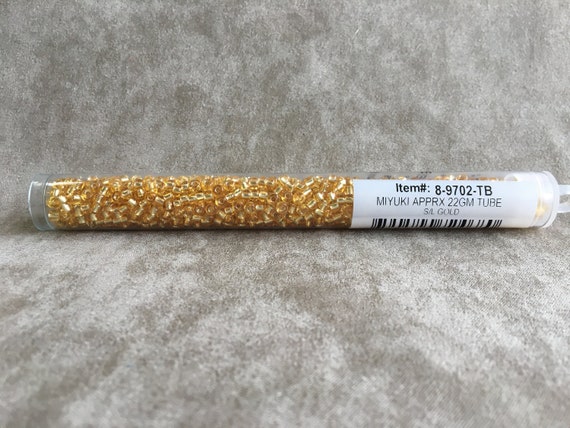 8-2, Miyuki 22g Silver Lined Light Gold 8-2, Miyuki 22g Silver Lined Light Gold