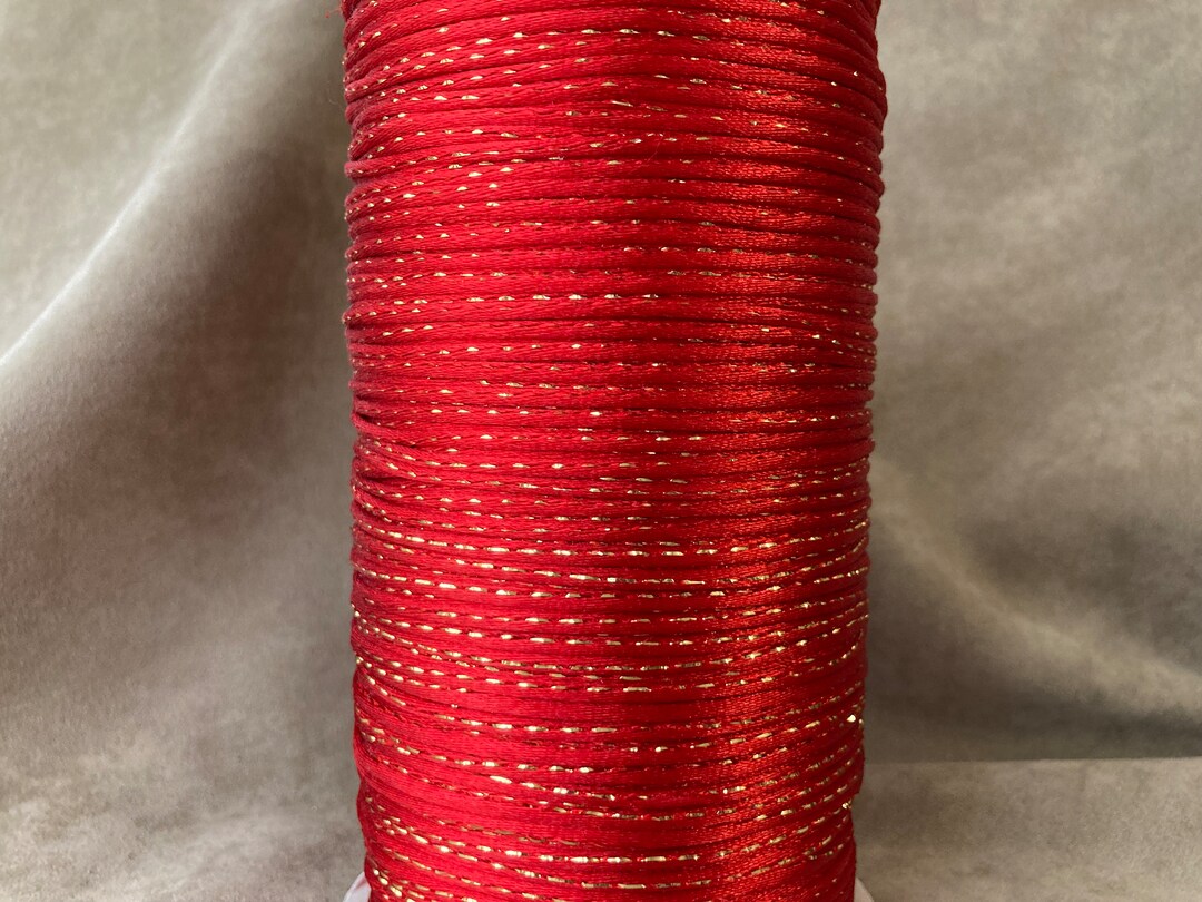 Red Satin Rope Gold Satin Cord 2mm, Holiday Red Gold Metallic, Rattail, Various Lengths - Etsy