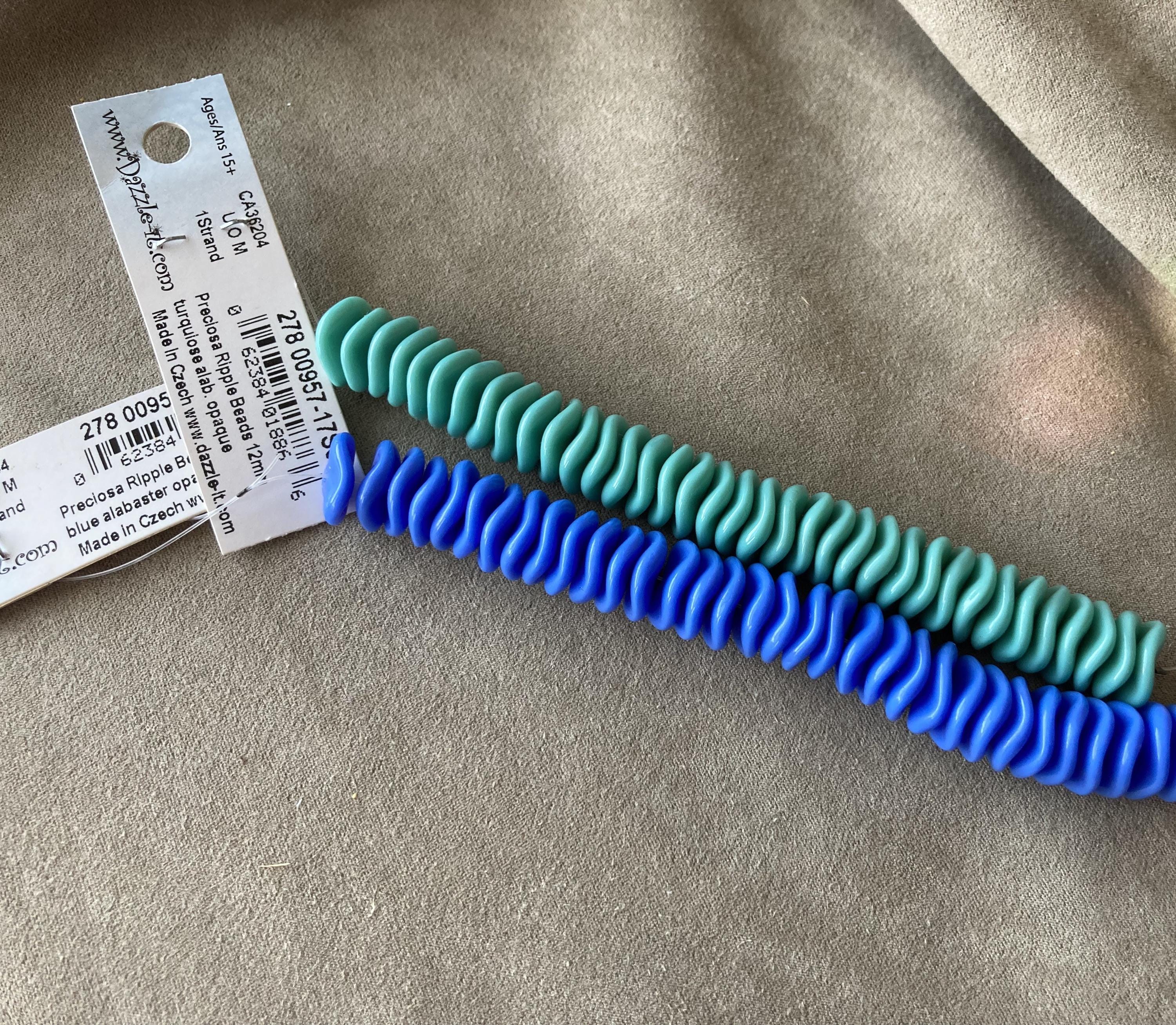 チェコリップルビーズ、不透明アラバスター2色、36連（プレシオサ製） - Etsy 日本