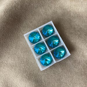 Juego de 6, Swarovski Art. 1122, Cristal Laguna Delite, 12 mm