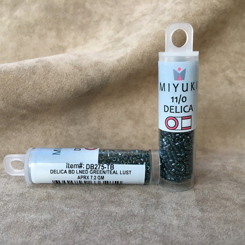 Delica 110 Lined GreenTeal Luster by Miyuki DB275
