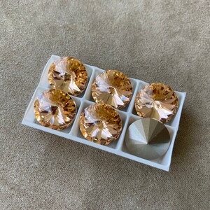 Set of 6, Swarovski Art. 1122, Light Peach Foiled, 14mm