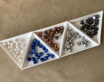 Cabochon tchèque 7 mm à 2 trous, n° 20, 5 couleurs au choix !