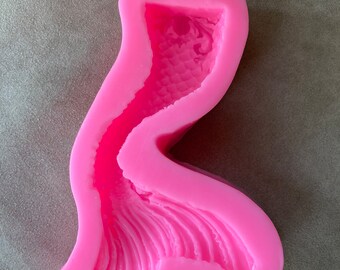 Mermaid Tail Mold, Silcone, 5"x3.25" OD, Food Grade