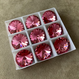 Swarovski Article 1122, Rose Foiled, 18mm Rivoli, by the piece