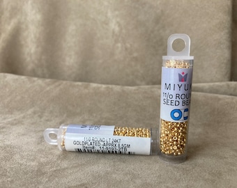 11-9193, Light 24KT Gold Plated, 11/0 Seed Bead by Miyuki