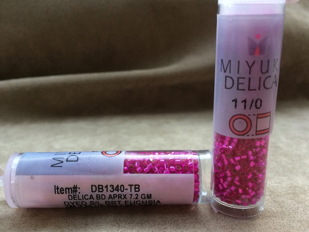 miyuki38 Delica 11/0, DB1340, Dyed Silver Lined Bright Fuchsia by Miyuki - Etsy