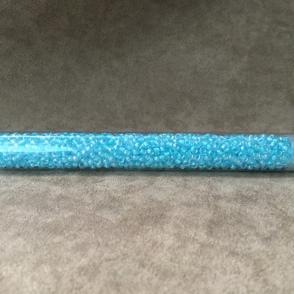 8-278, Aqua Lined Crystal AB, 8/0 Seed Bead by Miyuki