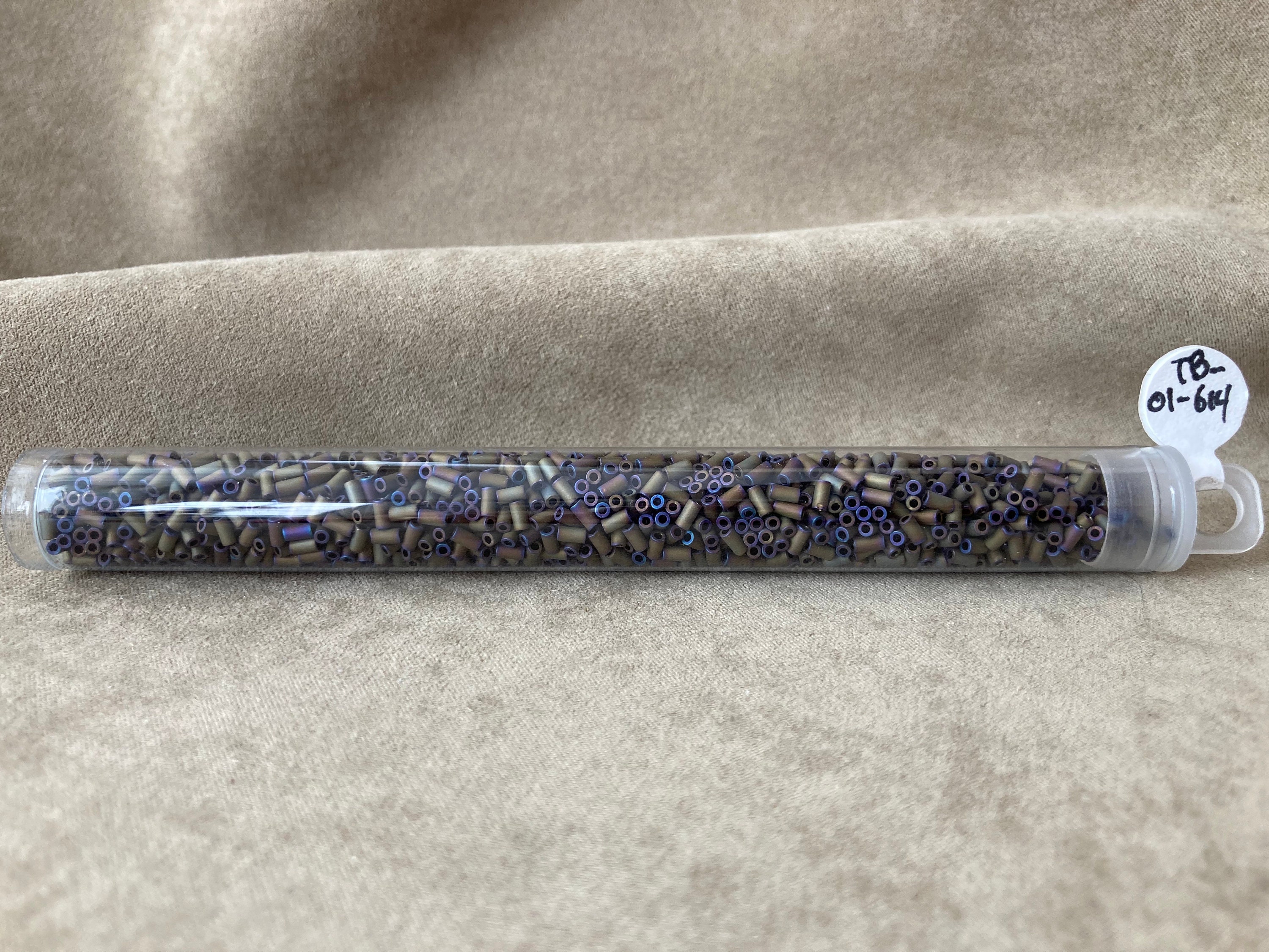 Toho Bugle Tube Beads Size #1 / 2x3mm Metallic Iris Brown 8 Grammes