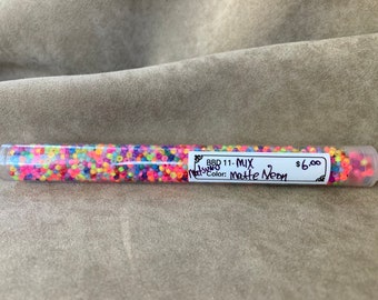 11-MIXMN, Matte Neon Mix, 11/0 Seed Bead by Matsuno