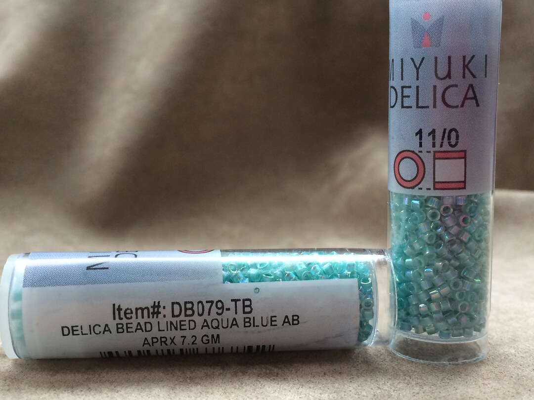 Delica 11/0, DB079, Lined Aqua Blue AB by Miyuki - Etsy