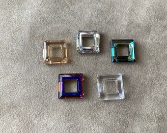 Swarovski 4439 Square Frame 14mm Crystal SILVER SHADE