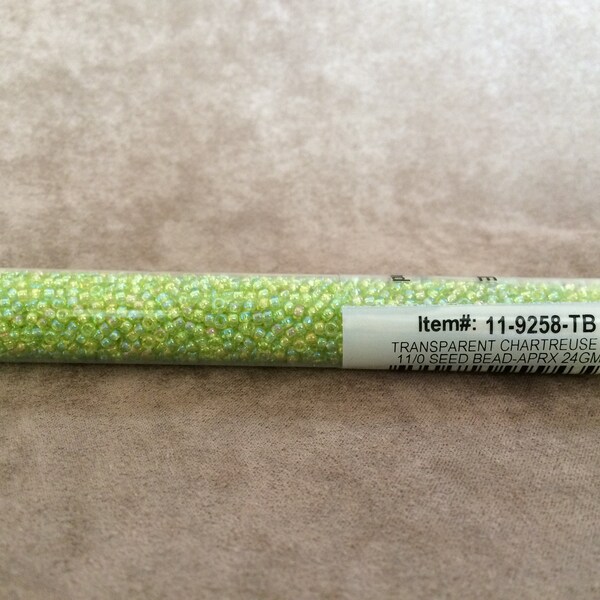 11-9258, Transparent Chartreuse AB, 11/0 Seed Bead by Miyuki