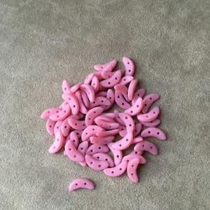 CzechMates Crescent Beads, Matte Coral Pink