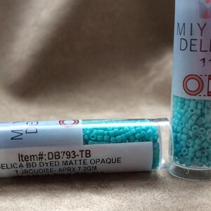 Delica 11/0, DB793, Dyed Matte Opaque Turquoise by Miyuki