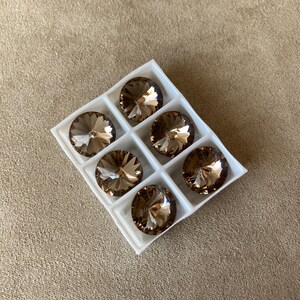 Set di 6, Swarovski Art. 1122, Greige Foiled, 12 mm