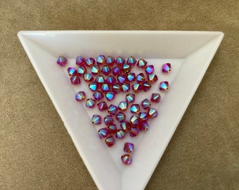 Swarovski 4mm Bicone, Indian Red AB2x, package of 72