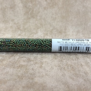 11-92020, Matte Metallic Green Blue Iris, 11/0 Seed Bead by Miyuki