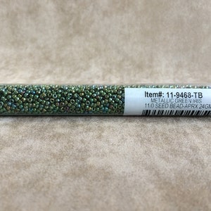 11-9468, Metallic Green Iris, 11/0 Seed Bead by Miyuki