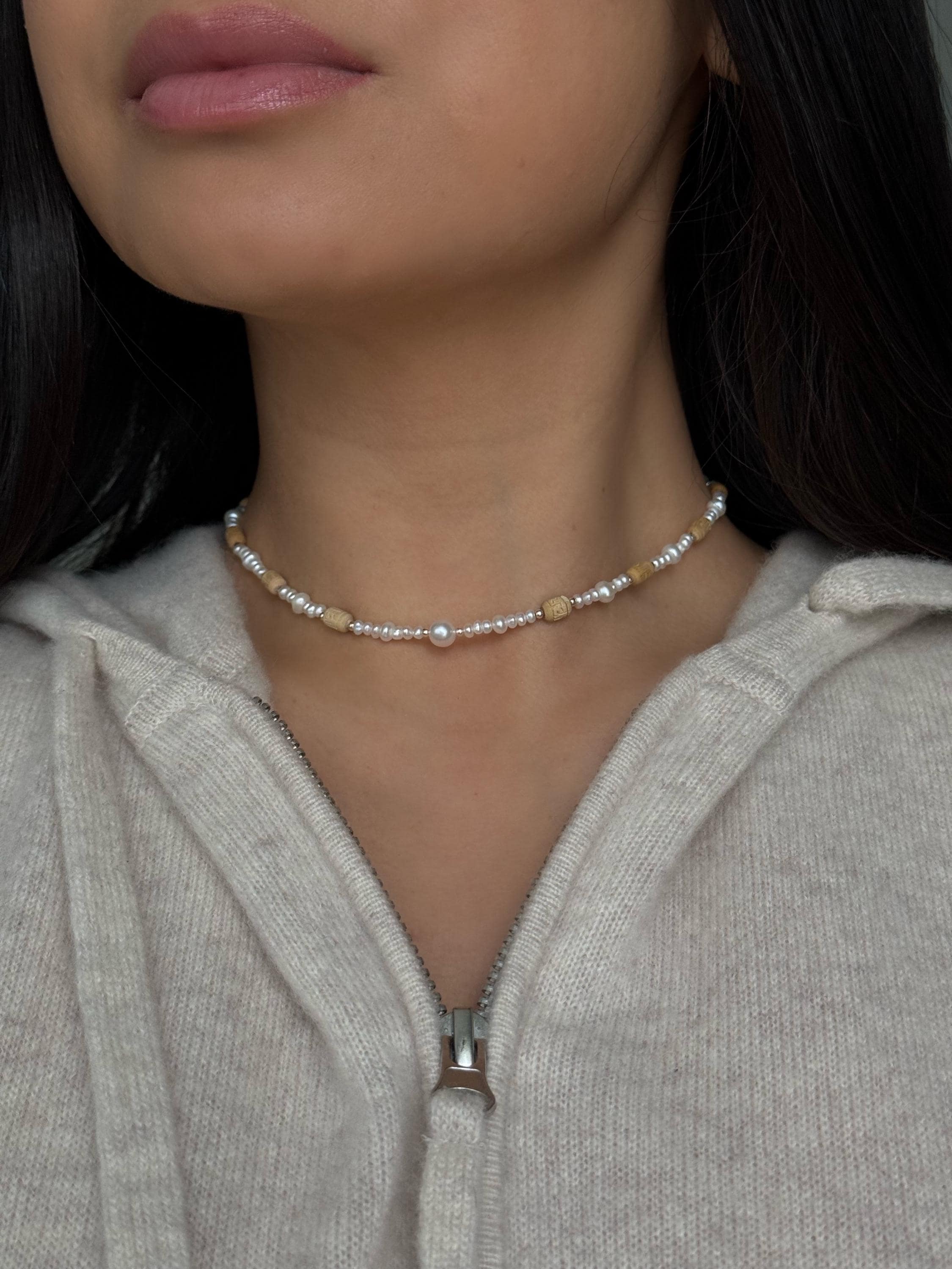 【Mikshimai】Platinum Pearl with Beads choker Necklace ★BTS Mikshimai】Platinum Pearl with Beads choker Necklace ☆BTS