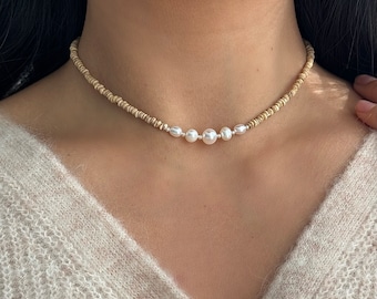 Spiritual Kanthimala Necklace, Tulasi Beads with Pearls, Sterling Silver or Gold-Filled Findings, Handmade Yoga Jewelry