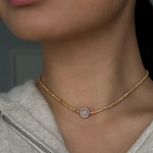 Tulsi mala kanthimala with Moonstone image 1