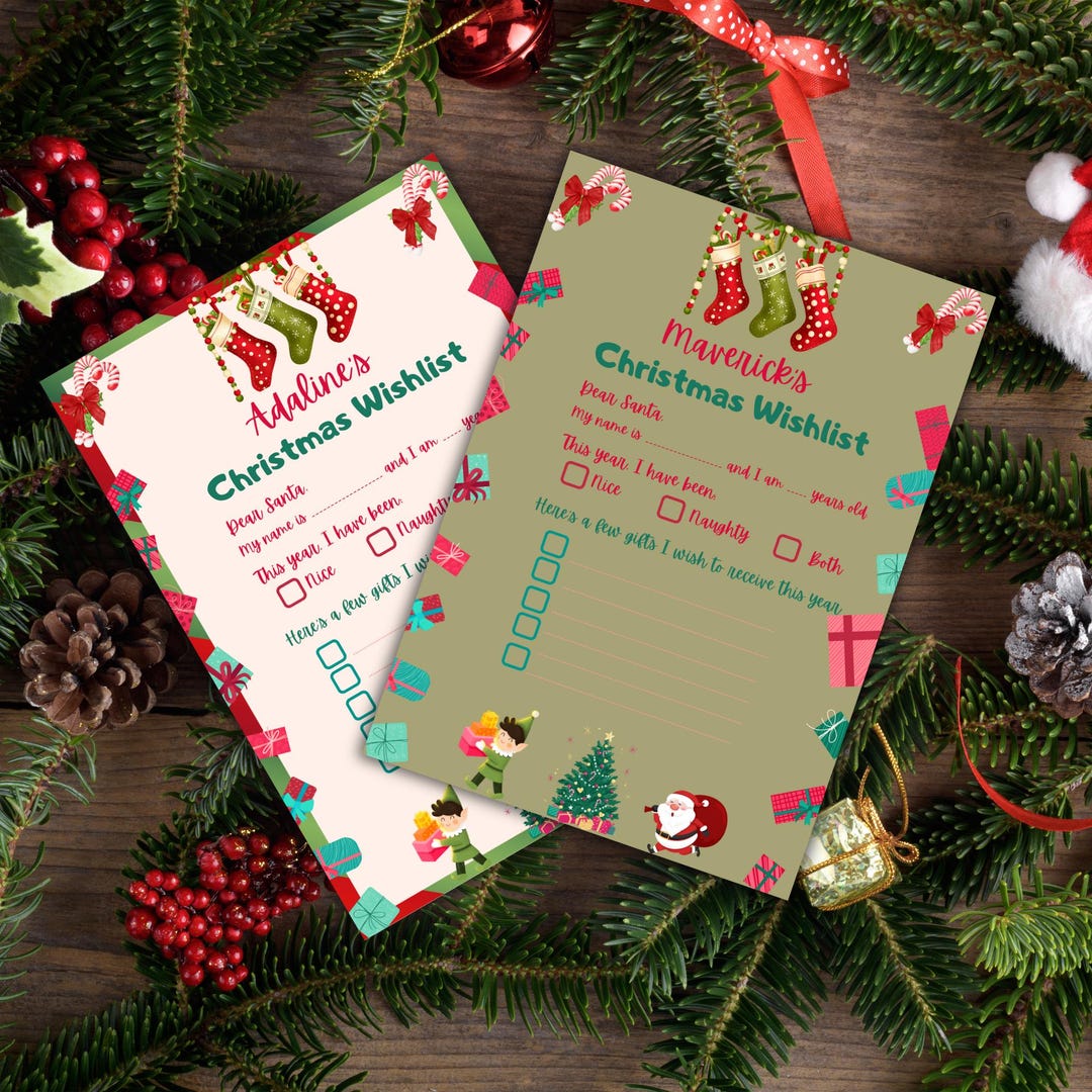 Customized Letter to Santa Printable for Kids, Editable Christmas Wish ...