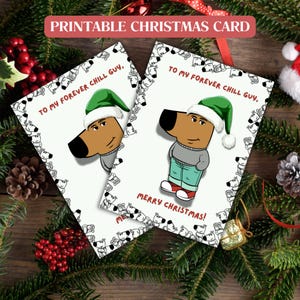 Chill Guy Weihnachtskarte | Druckbare Weihnachtskarte für Ihn | Hochwertiger digitaler Download | Geschenk für Ihn