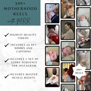 Motherhood Reels Bundle: 300+ Mom Videos, Hooks & Captions (MRR) (Instant Download)