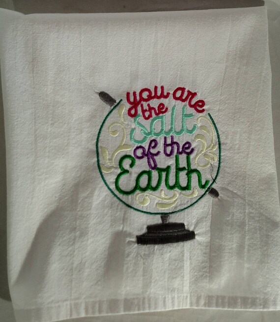 Christian Towel Embroidered Tea Towel Dish Towel Flour Sack Etsy