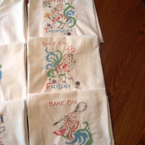 Printable Rooster Embroidery Flour Sack Towels