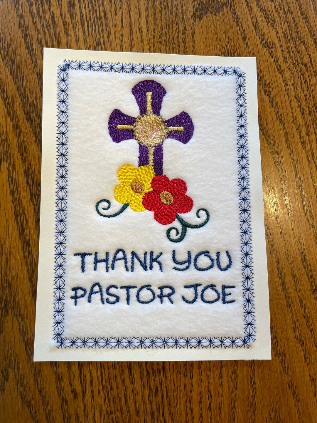 Personalized Embroidered Pastor Appreciation Card Thank You Etsy