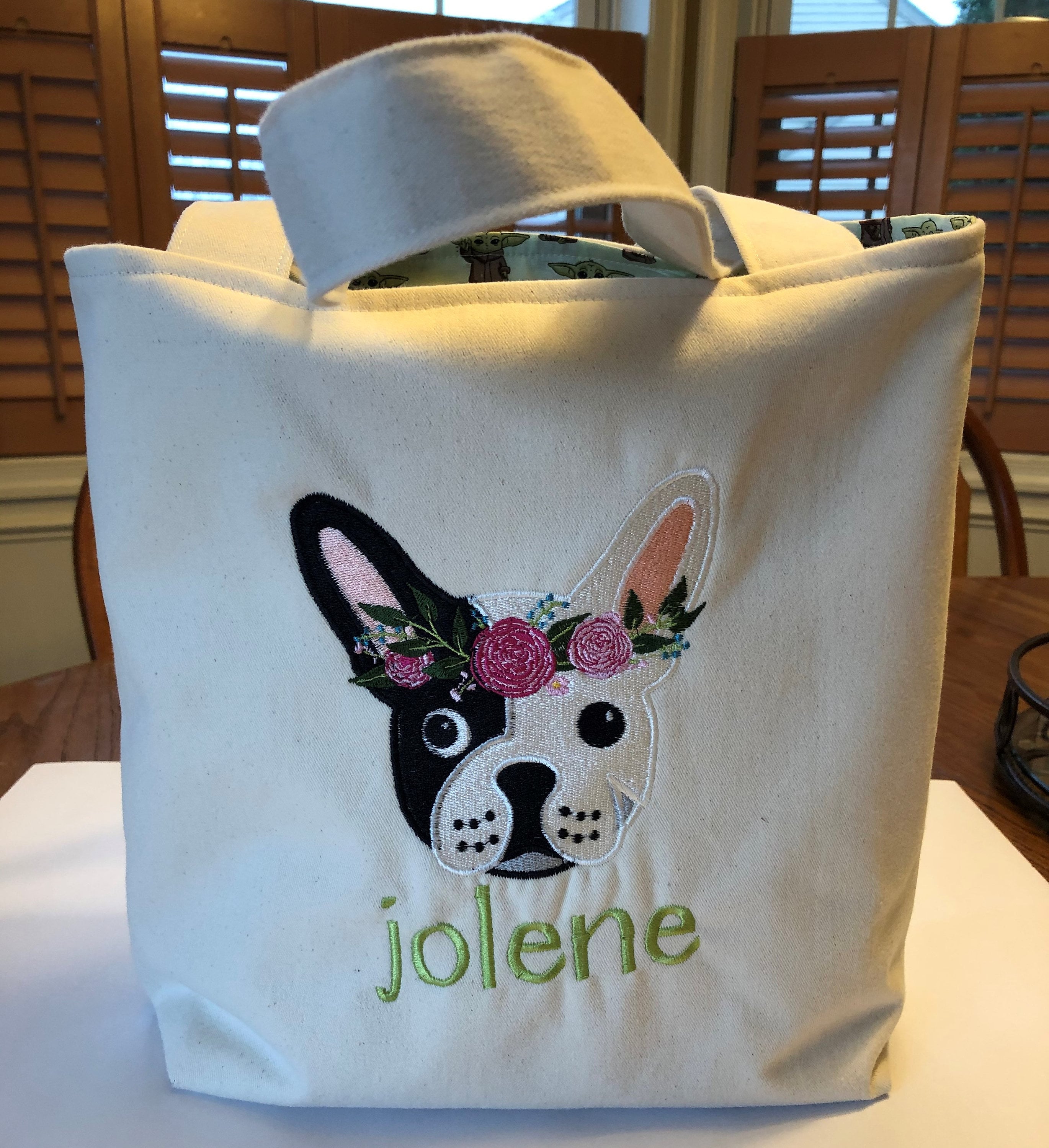 Personalized Embroidered Dog Tote Bag Machine Embroidery - Etsy Finland