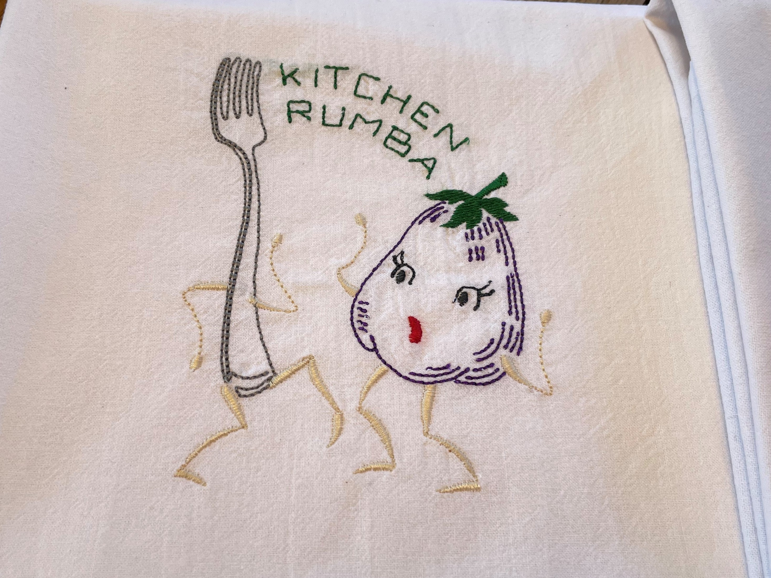 Embroidery Transfer Pattern #3403 Vegetable Tea Towels