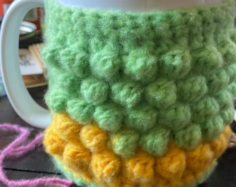 Funda para taza de ganchillo de peluche