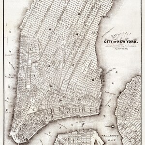 Karte von New York City, 1850. Digitale Datei.