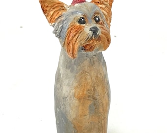 Escultura de marioneta de dedo de Yorkshire Terrier
