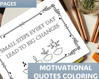 Motivational quotes coloring pages for adults, Printable affirmation coloring instant download, Downloadable colouring book for women pdf