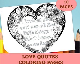 Love quotes coloring, Digital Valentines Day coloring pages, Printable coloring book for adults. Holiday activity sheet, Valentines cards