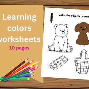 Learning coloring pages for kids, Color recognition sheets for toddlers, Learning colors preschool, Printable educational worksheets